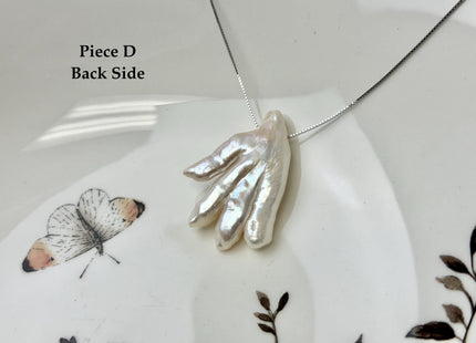 One-Of-A-Kind AAA Rare Natural White Chicken Feet Shape Large 2.2mm Hole Top Drilled Pearl Beads High Luster Jumbo Size Pearl #P3400