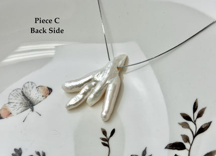 One-Of-A-Kind AAA Rare Natural White Chicken Feet Shape Large 2.2mm Hole Top Drilled Pearl Beads High Luster Jumbo Size Pearl #P3400