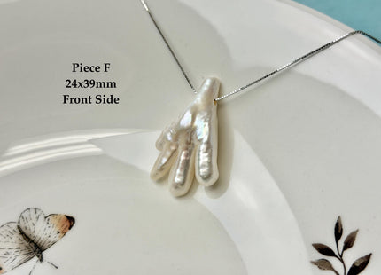 One-Of-A-Kind AAA Rare Natural White Chicken Feet Shape Large 2.2mm Hole Top Drilled Pearl Beads High Luster Jumbo Size Pearl #P3400