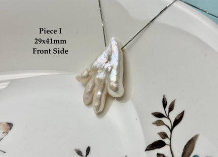 One-Of-A-Kind AAA Rare Natural White Chicken Feet Shape Large 2.2mm Hole Top Drilled Pearl Beads High Luster Jumbo Size Pearl #P3400