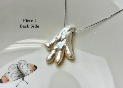 One-Of-A-Kind AAA Rare Natural White Chicken Feet Shape Large 2.2mm Hole Top Drilled Pearl Beads High Luster Jumbo Size Pearl #P3400