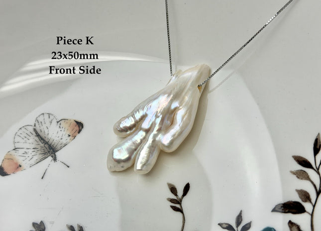 One-Of-A-Kind AAA Rare Natural White Chicken Feet Shape Large 2.2mm Hole Top Drilled Pearl Beads High Luster Jumbo Size Pearl #P3400