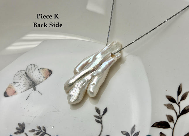 One-Of-A-Kind AAA Rare Natural White Chicken Feet Shape Large 2.2mm Hole Top Drilled Pearl Beads High Luster Jumbo Size Pearl #P3400