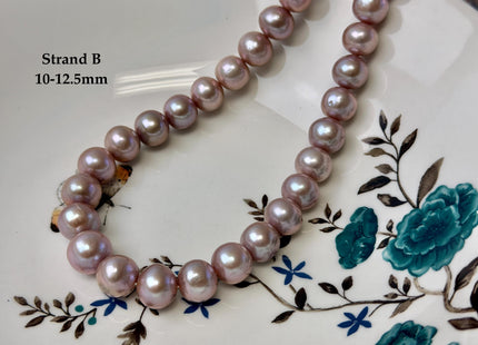One-Of-A-Kind 10-14 mm AAA Very Rare Natural Mauve Pink Freshwater Off Round Edison Pearls High Luster Purple Edison Pearl Beads #P3432