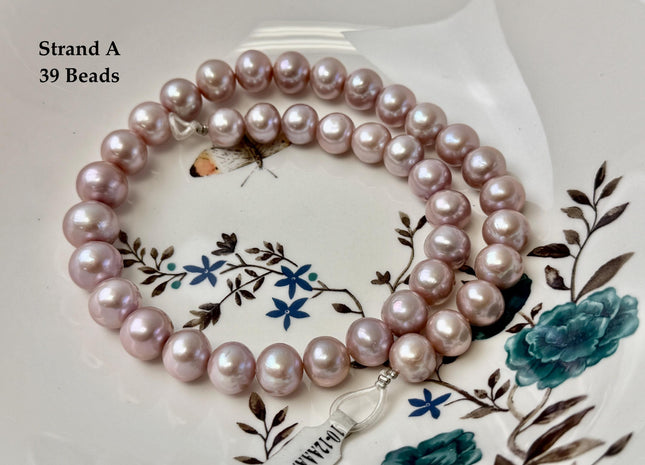 One-Of-A-Kind 10-14 mm AAA Very Rare Natural Mauve Pink Freshwater Off Round Edison Pearls High Luster Purple Edison Pearl Beads #P3432