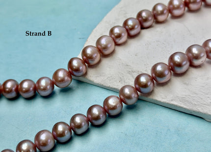 One-Of-A-Kind 10-14 mm AAA Very Rare Natural Mauve Pink Freshwater Off Round Edison Pearls High Luster Purple Edison Pearl Beads #P3432