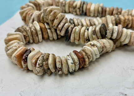 11.5-16 mm Graduated Flat Irregular Square Heishi Shape Turquoise Jasper Gemstone Beads 16Inches Strand #4810