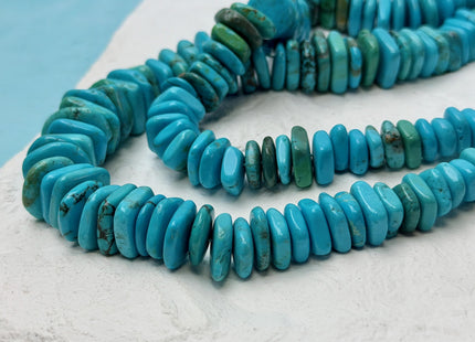 11.5-16 mm Graduated Flat Irregular Square Heishi Shape Turquoise Jasper Gemstone Beads 16Inches Strand #4810
