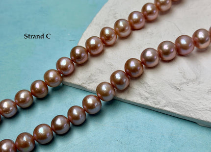 One-Of-A-Kind 10-14 mm AAA Very Rare Natural Mauve Pink Freshwater Off Round Edison Pearls High Luster Purple Edison Pearl Beads #P3433