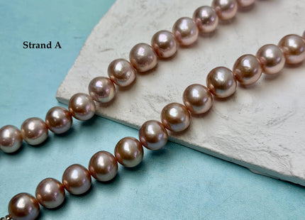 One-Of-A-Kind 10-14 mm AAA Very Rare Natural Mauve Pink Freshwater Off Round Edison Pearls High Luster Purple Edison Pearl Beads #P3433