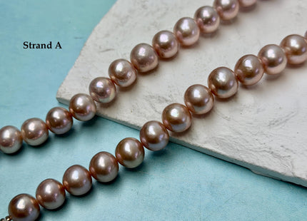 One-Of-A-Kind 10-14 mm AAA Very Rare Natural Mauve Pink Freshwater Off Round Edison Pearls High Luster Purple Edison Pearl Beads #P3433