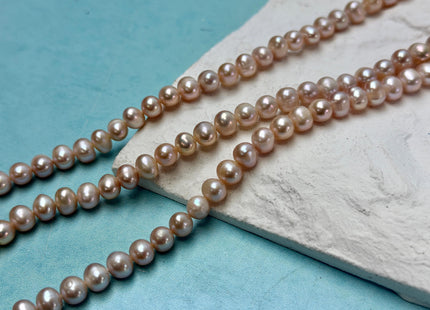 6.5-7mm Natural Pink Peach Mauve Color Potato Freshwater Pearl Beads Genuine Cultured Freshwater Natural Pearls #657