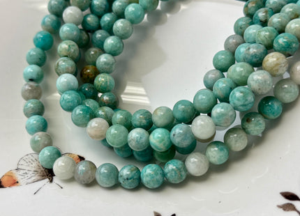 6mm 8mm 10mm 12mm Smooth Round Amazonite Large Hole Gemstone Loose Beads Hole Size 2.0mm 14.5 Inches Strand #4798