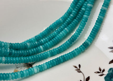 2x6 mm Smooth Rondelle Pink Green Teal Blue Purple Yellow Jade Gemstone Beads 15 Inches Strand #4799
