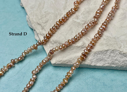 2x3 mm Natural Mauve Pink Tiny Potato Button Pearl Genuine Freshwater Seed Pearl Beads #P3385