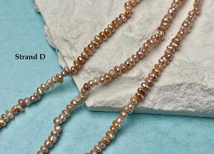 2x3 mm Natural Mauve Pink Tiny Potato Button Pearl Genuine Freshwater Seed Pearl Beads #P3385