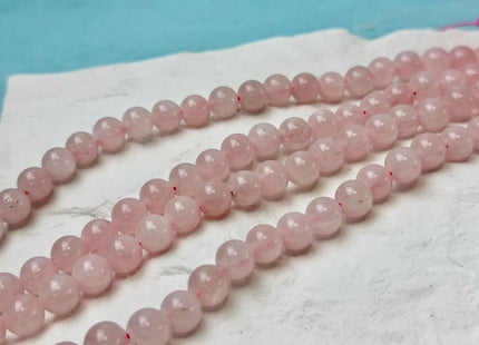 8mm 10mm Madagascar Rose Quartz Smooth Round Gemstone Loose Beads Hole SIze 2.0mm 15 Inches Strand #4802