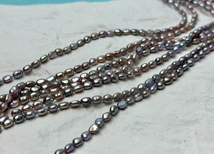 3.5x5 mm AAA Natural Dark Mauve Pink Color Rice Nugget Freshwater Pearl Beads High Luster Smooth Pearls 75 Beads #P3389
