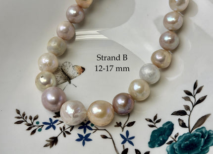 One-Of-A-Kind 9-17 mm Natural White Mauve Pink Baroque Pearl Beads Natural Edison Pearl B Grade #P3453