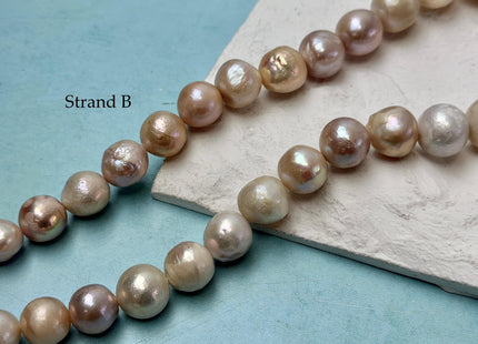 One-Of-A-Kind 9-17 mm Natural White Mauve Pink Baroque Pearl Beads Natural Edison Pearl B Grade #P3453
