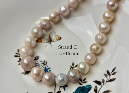 One-Of-A-Kind 9-17 mm Natural White Mauve Pink Baroque Pearl Beads Natural Edison Pearl B Grade #P3453