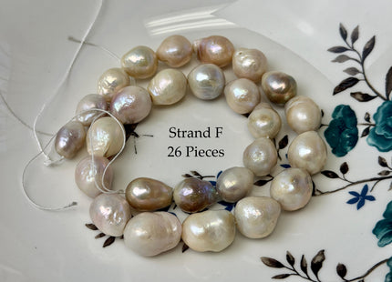 One-Of-A-Kind 9-17 mm Natural White Mauve Pink Baroque Pearl Beads Natural Edison Pearl B Grade #P3453
