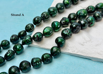 10-16 mm Green Graduated Edison Baroque Freshwater Pearl Beads 15 Inch Strand B Grade #P3460