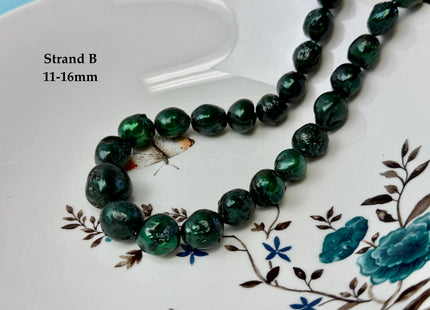 10-16 mm Green Graduated Edison Baroque Freshwater Pearl Beads 15 Inch Strand B Grade #P3460