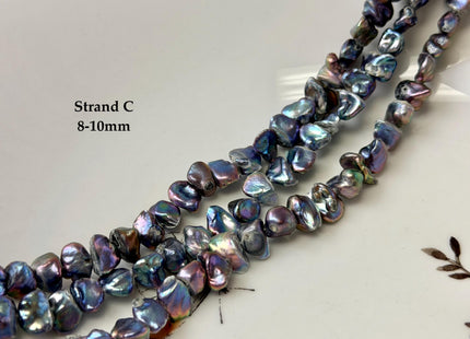 7-15 mm Blue Peacock Keshi Freshwater Pearl Beads Center Drilled Keshi Beads #P3392