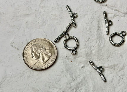10 mm 925 Sterling Silver or Oxidized Toggle Clasp Findings With Engraved Round Shape Design DIY Jewelry #10385