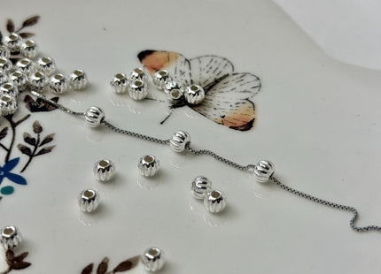 5 Pieces 3mm 4mm 5mm 925 Sterling Silver Tibetan Style Silver Spacer Ball Large Hole Shiny Beads #10386