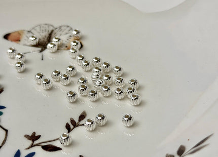5 Pieces 3mm 4mm 5mm 925 Sterling Silver Tibetan Style Silver Spacer Ball Large Hole Shiny Beads #10386