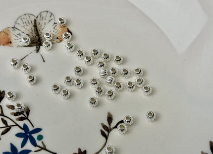 5 Pieces 3mm 4mm 5mm 925 Sterling Silver Tibetan Style Silver Spacer Ball Large Hole Shiny Beads #10386