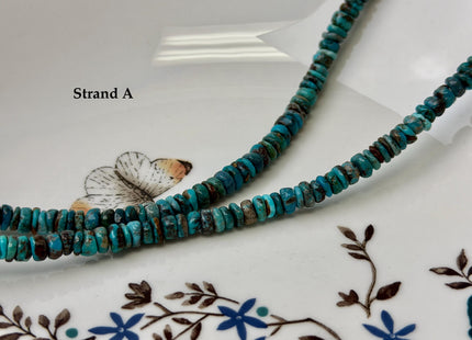 One-Of-A-Kind 5-6mm Natural Turquoise Rondelle Disc Shape Natural Color Turquoise Gemstones 16 Inches Strand #4837