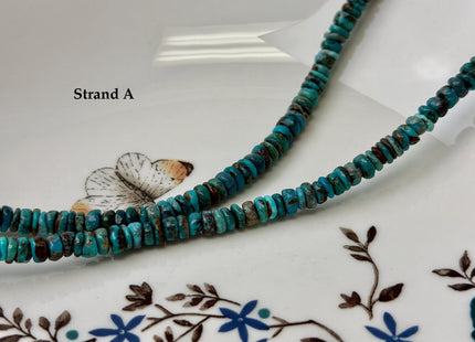 One-Of-A-Kind 5-6mm Natural Turquoise Rondelle Disc Shape Natural Color Turquoise Gemstones 16 Inches Strand #4837