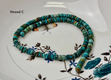 One-Of-A-Kind 5-6mm Natural Turquoise Rondelle Disc Shape Natural Color Turquoise Gemstones 16 Inches Strand #4837