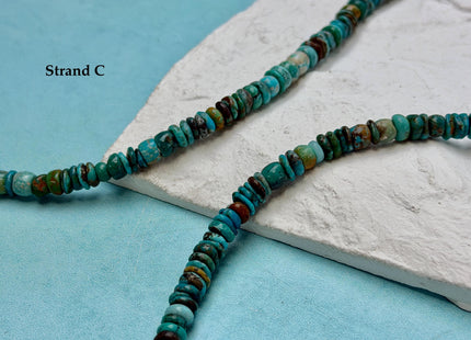One-Of-A-Kind 5-6mm Natural Turquoise Rondelle Disc Shape Natural Color Turquoise Gemstones 16 Inches Strand #4837