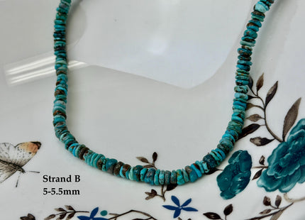 One-Of-A-Kind 5-6mm Natural Turquoise Rondelle Disc Shape Natural Color Turquoise Gemstones 16 Inches Strand #4837