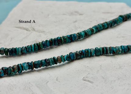 One-Of-A-Kind 5-6mm Natural Turquoise Rondelle Disc Shape Natural Color Turquoise Gemstones 16 Inches Strand #4837