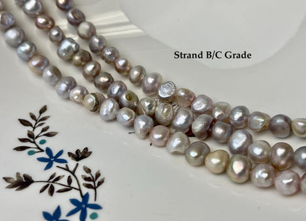 7-9mm Natural Mauve Pink Seaweed Color Nugget Freshwater Pearls #P3387