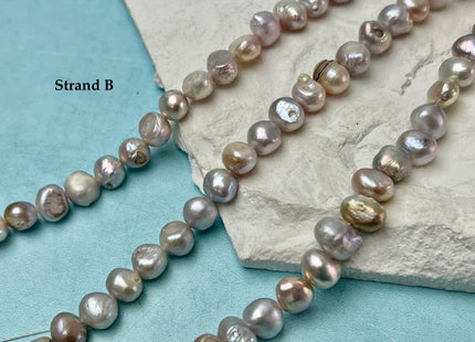 7-9mm Natural Mauve Pink Seaweed Color Nugget Freshwater Pearls #P3387