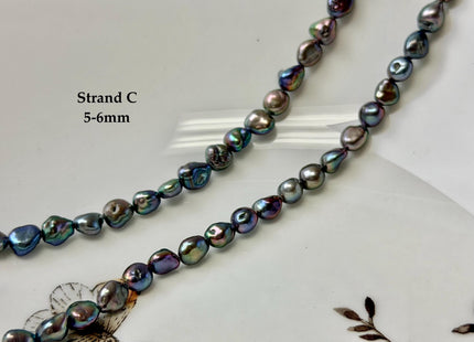 5-6x7-9 mm Dark Peacock Brown Color Freshwater Pearl Keshi Rice Nugget Beads High Luster Nugget Pearls #P3390