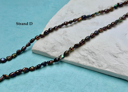 5-6x7-9 mm Dark Peacock Brown Color Freshwater Pearl Keshi Rice Nugget Beads High Luster Nugget Pearls #P3390
