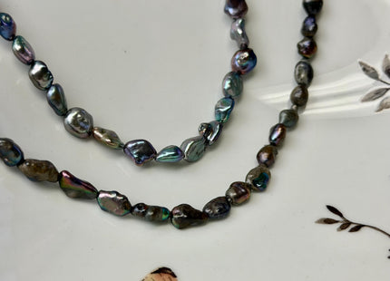 5-6x7-9 mm Dark Peacock Brown Color Freshwater Pearl Keshi Rice Nugget Beads High Luster Nugget Pearls #P3390