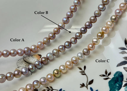 7 mm AA Natural Mauve Pink Seaweed Potato Freshwater Pearls High Luster 57 Beads #P3393