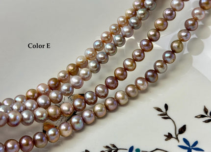 7 mm AA Natural Mauve Pink Seaweed Potato Freshwater Pearls High Luster 57 Beads #P3393