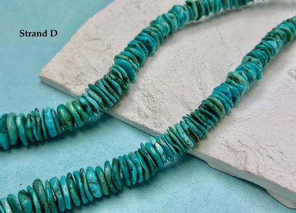 One-Of-A-Kind 7-28mm Natural Turquoise Graduated Rondelle Disc Shape Natural Color Turquoise Gemstones 15.5 Inches Strand #4820