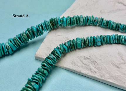 One-Of-A-Kind 7-28mm Natural Turquoise Graduated Rondelle Disc Shape Natural Color Turquoise Gemstones 15.5 Inches Strand #4820