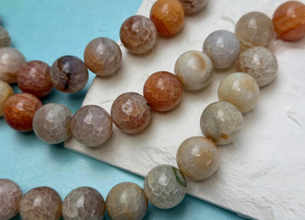 18 mm Smooth Round Natural Fire Carnelian Agate Orange Red Color Gemstone 7.5 Inches Strand 11 Beads #4806