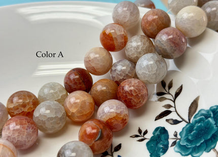 18 mm Smooth Round Natural Fire Carnelian Agate Orange Red Color Gemstone 7.5 Inches Strand 11 Beads #4806